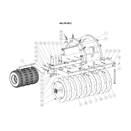 Części zamienne Metal-Technik Wał pryzmowy MT2 z dociskiem